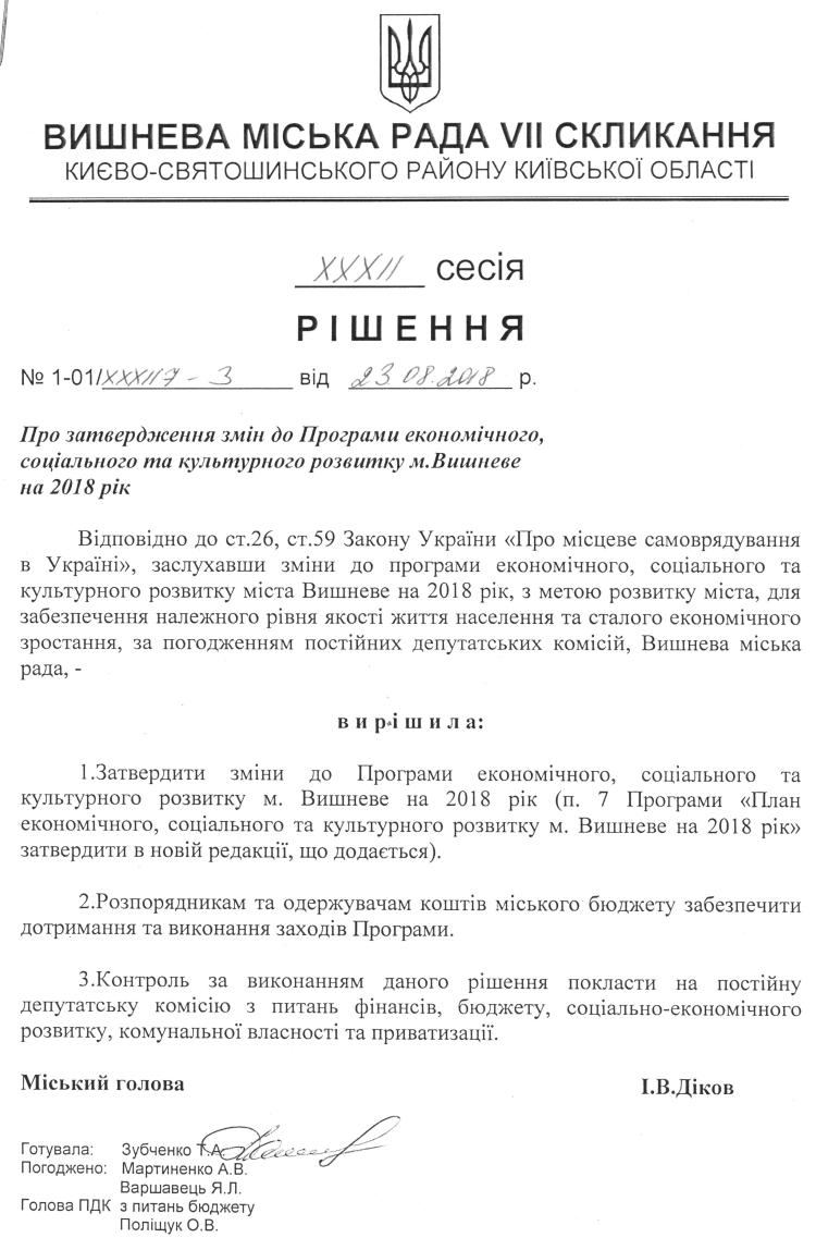 Проекти рішень XXXII сесіЇ VIІ скликання